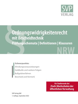 cover image of Ordnungswidrigkeitenrecht mit Bescheidtechnik